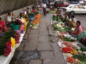 Burma, Yangoon, utcai piac Burma, Yangoon, utcai piac