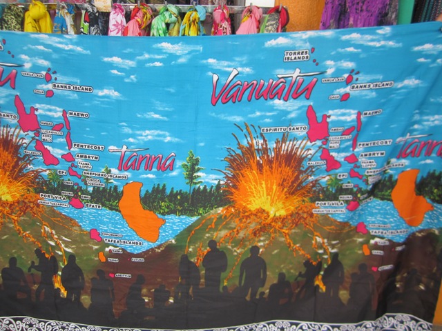 Vanuatu térképe lepedőn
