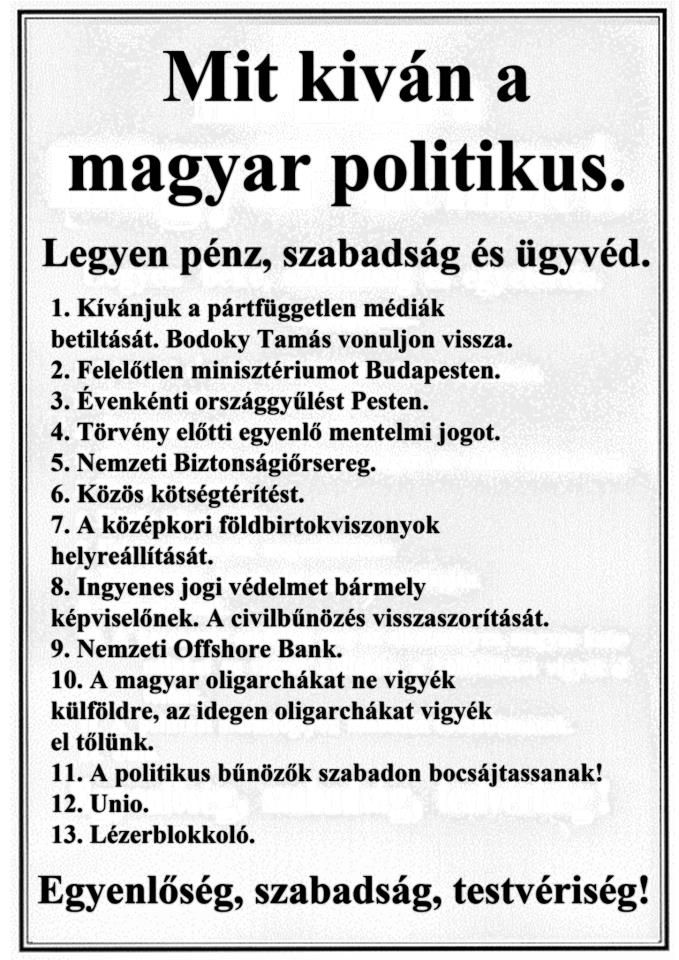 mit kivan a magyar politikus